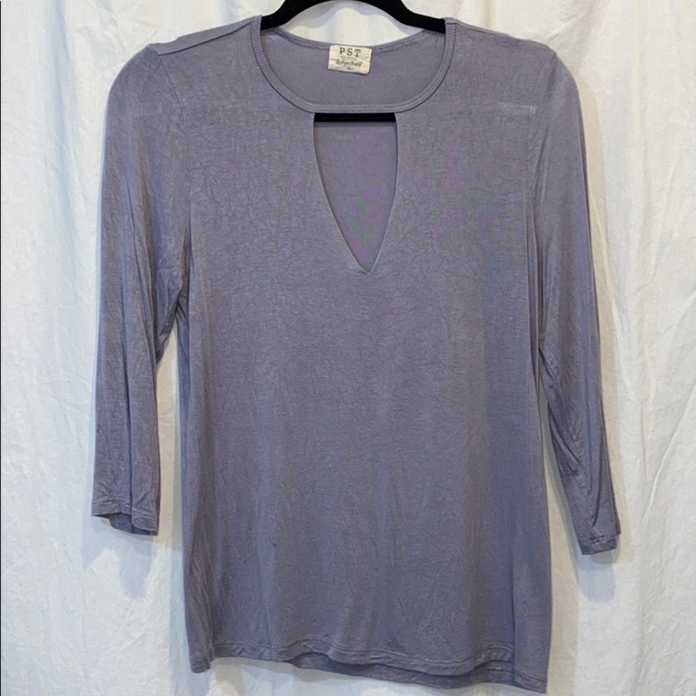 Purple-Gray Cutout Top
